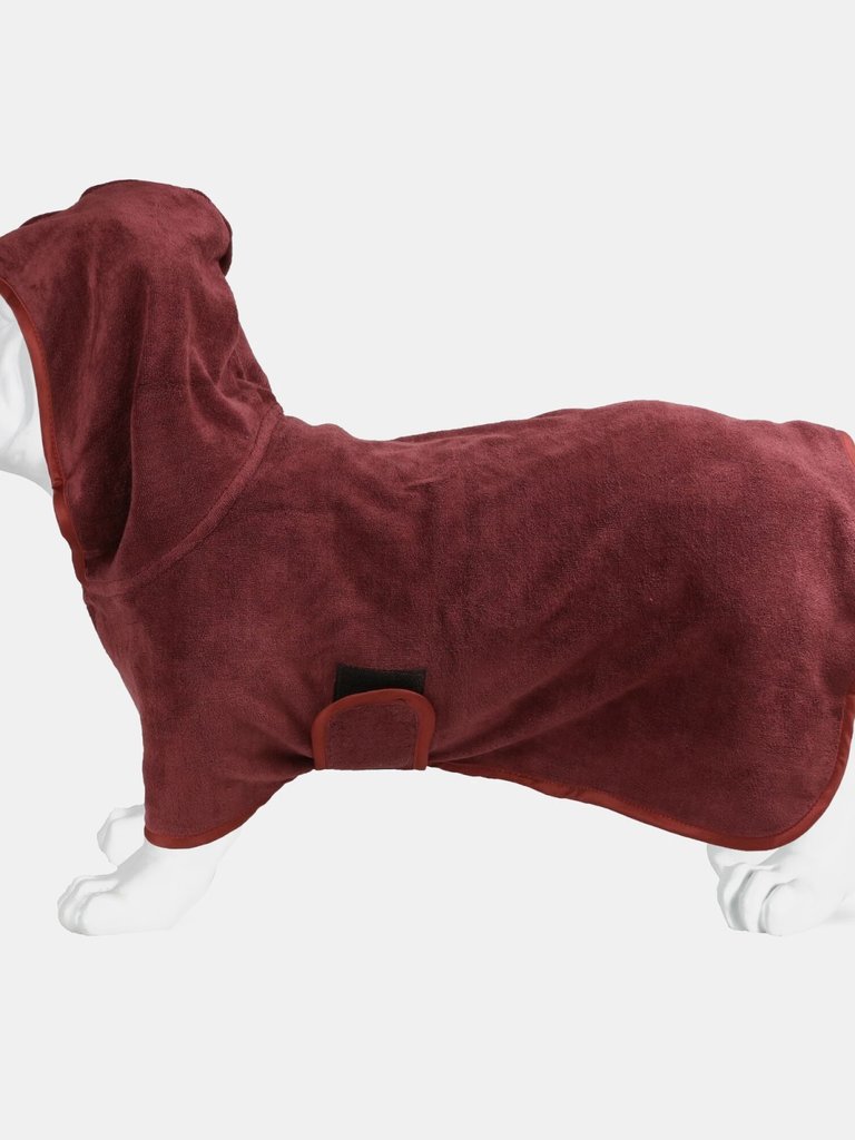 Dog Drying Coat - Claret Red - L