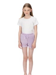 Girls Dayana Towelling Casual Shorts - Pastel Lilac - Pastel Lilac