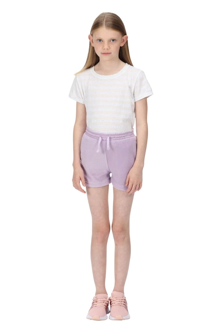 Girls Dayana Towelling Casual Shorts - Pastel Lilac - Pastel Lilac