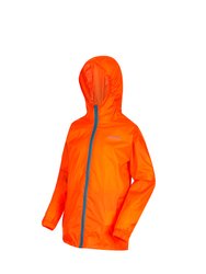 Great Outdoors Kids Pack It Jacket III Waterproof Packaway Black - Blaze Orange