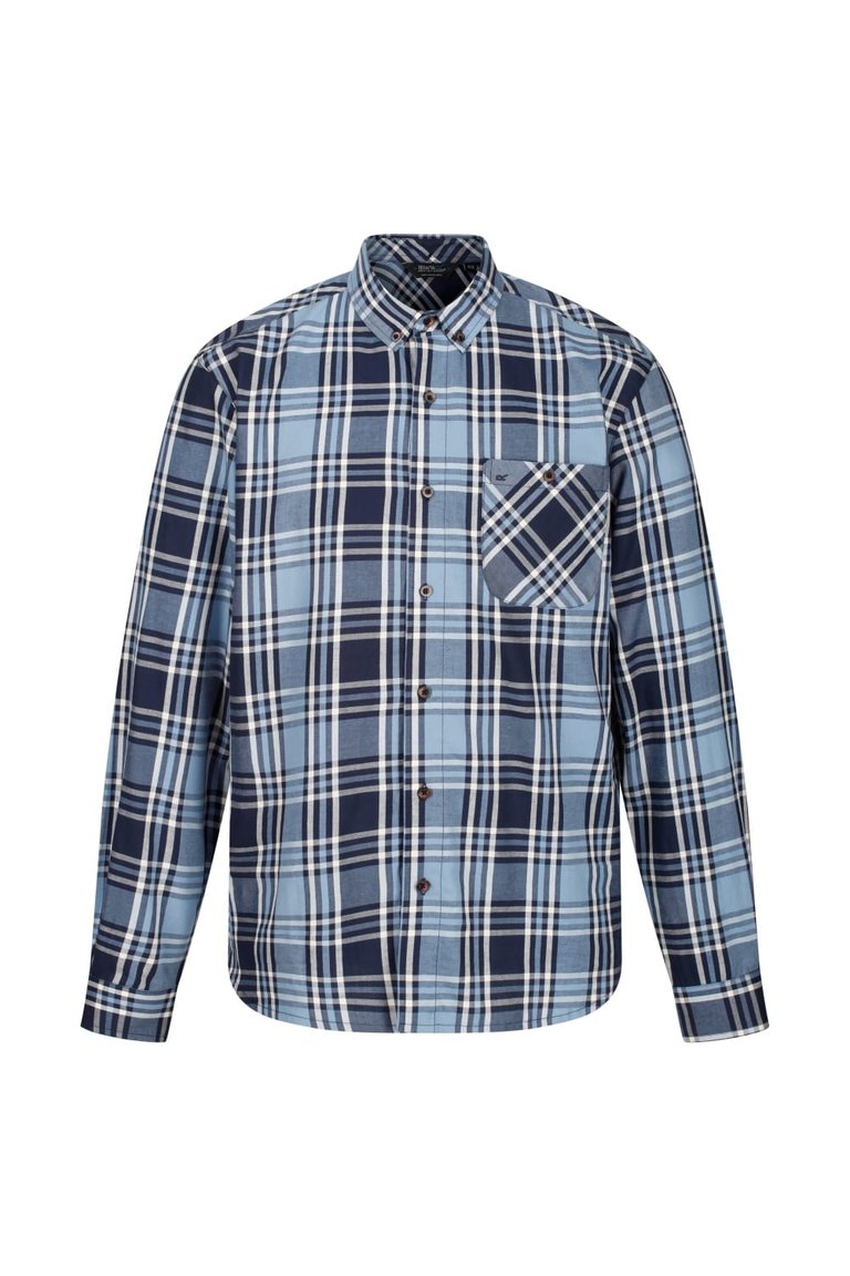 Great Outdoors Mens Lazare Long Sleeve Checked Shirt - Navy