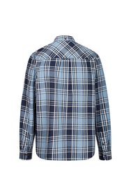 Great Outdoors Mens Lazare Long Sleeve Checked Shirt - Navy