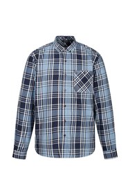 Great Outdoors Mens Lazare Long Sleeve Checked Shirt - Navy