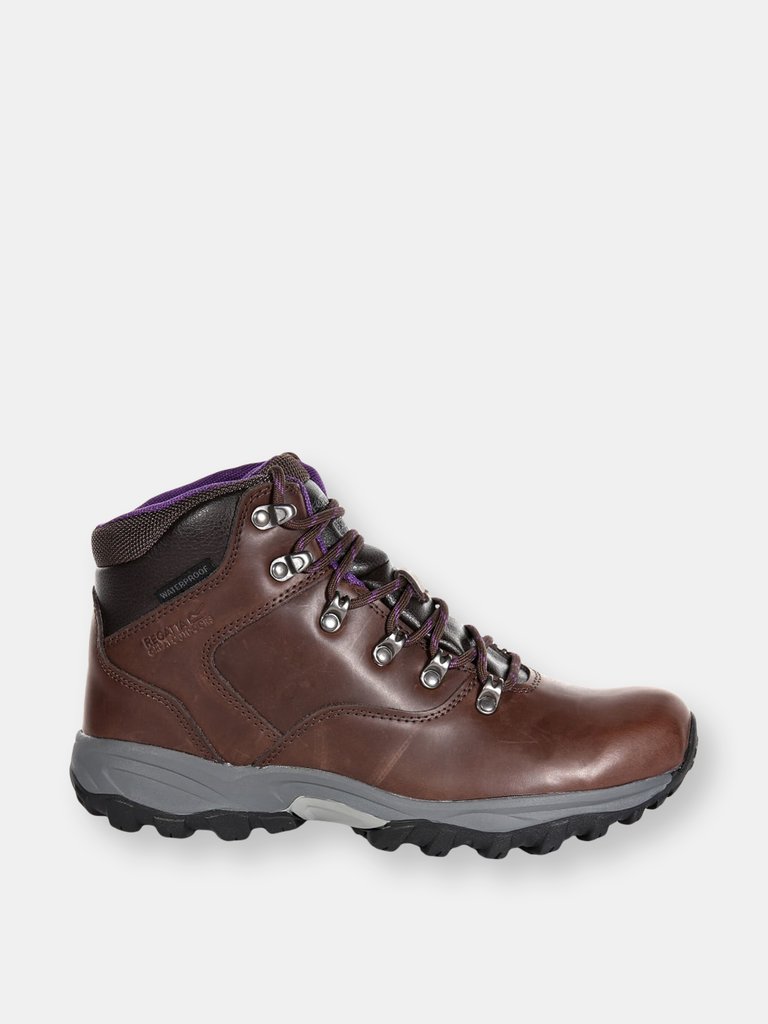 Great Outdoors Womens/Ladies Bainsford Waterproof Hiking Boots - Chestnut/Alpine Purple