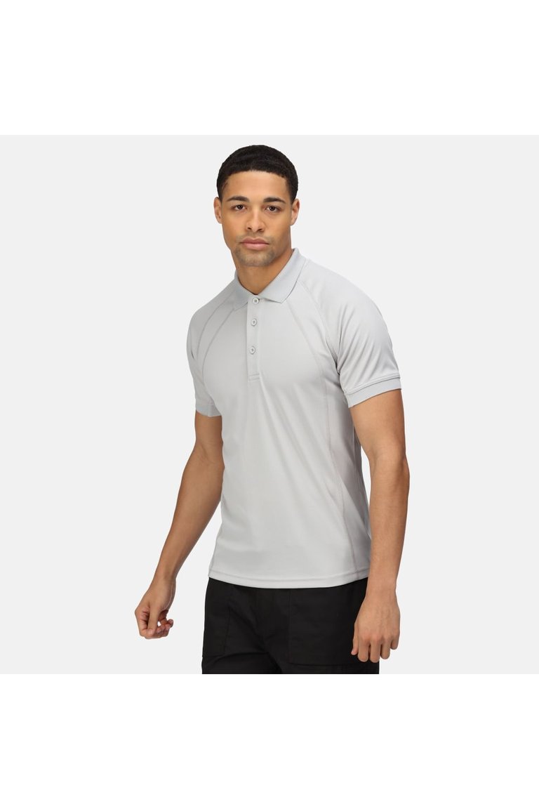 Hardwear Mens Coolweave Short Sleeve Polo Shirt - Silver Gray
