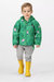Kids Muddy Puddle Dinosaur Peppa Pig Waterproof Jacket - Jellybean Green