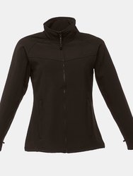 Ladies Uproar Softshell Wind Resistant Jacket - All Black - All Black