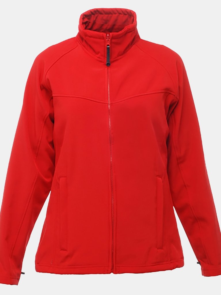 Ladies Uproar Softshell Wind Resistant Jacket - Classic Red/Seal Gray - Classic Red/Seal Gray