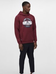 Mens 40 Years Graphic Print Hoodie - Burgundy - Burgundy