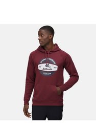 Mens 40 Years Graphic Print Hoodie - Burgundy