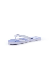 Mens Bali Striped Flip Flops - Lapis Blue/White