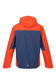 Mens Birchdale Waterproof Hooded Jacket - Admiral Blue/Rusty Orange