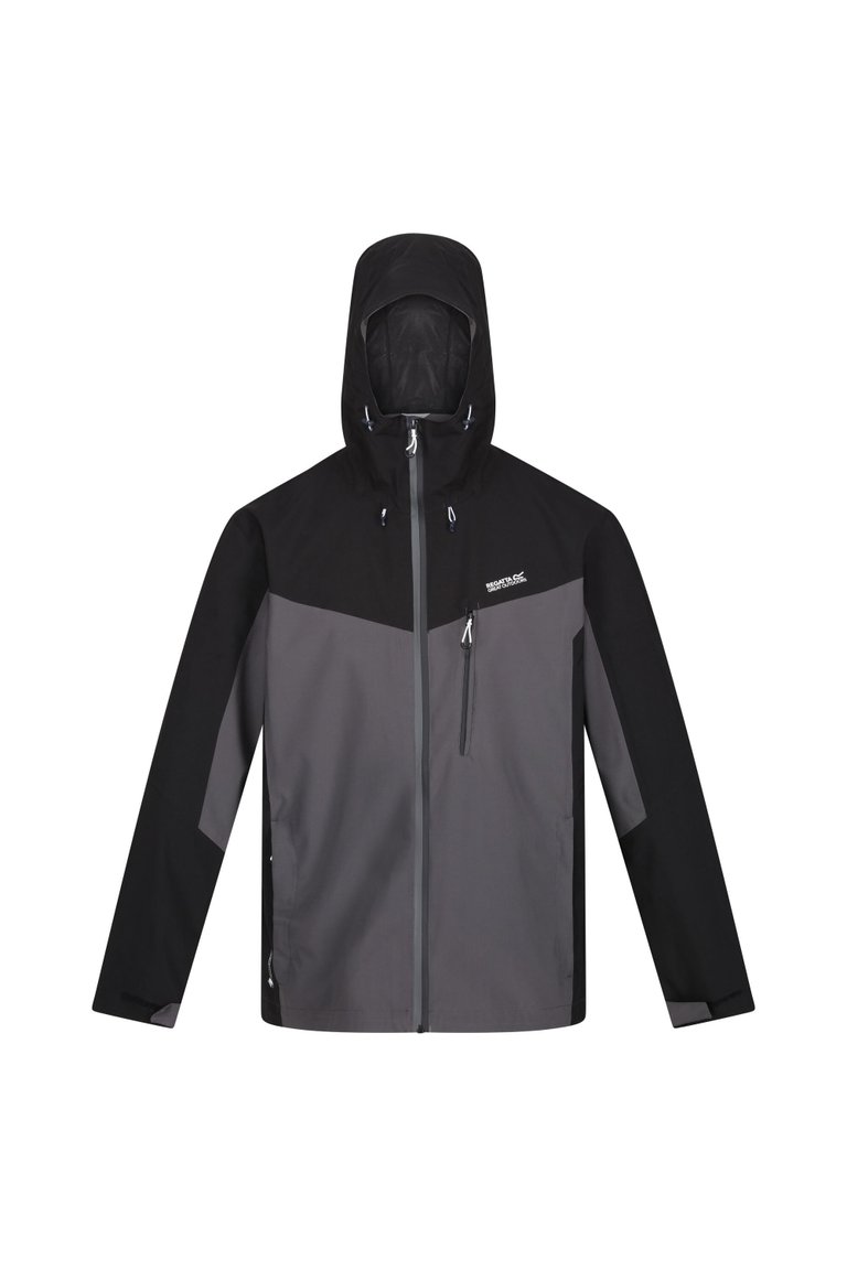 Mens Birchdale Waterproof Hooded Jacket - Dark Grey/Black - Dark Grey/Black