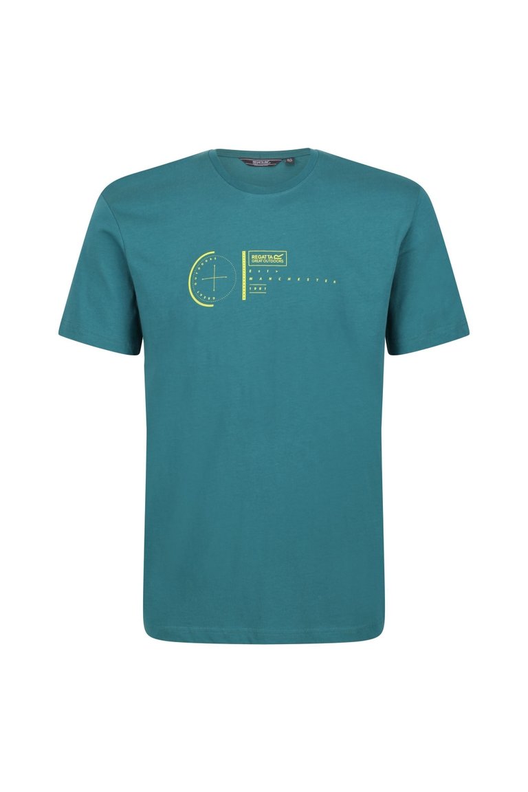 Mens Breezed Compass T-Shirt - Pacific Green