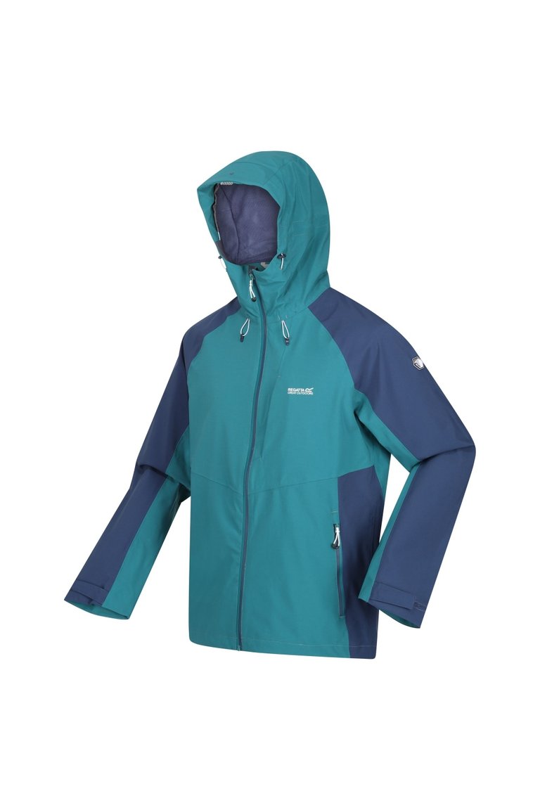 Mens Britedale Colour Block Waterproof Jacket - Pacific Green/Admiral Blue