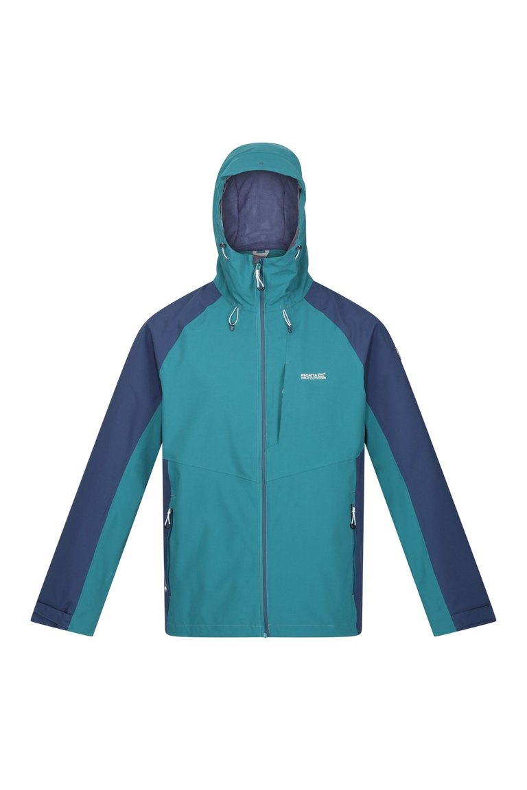 Mens Britedale Colour Block Waterproof Jacket - Pacific Green/Admiral Blue - Pacific Green/Admiral Blue