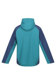 Mens Britedale Colour Block Waterproof Jacket - Pacific Green/Admiral Blue