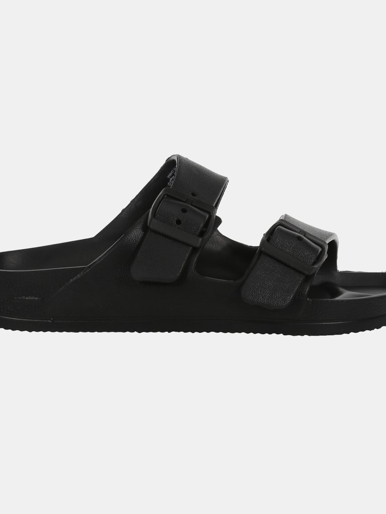 Mens Brooklyn Dual Straps Sandals - Black - Black