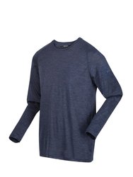 Mens Burlow Marl Long-Sleeved T-Shirt - Admiral Blue