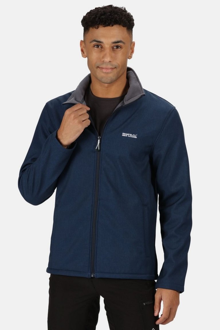 Mens Cera V Wind Resistant Soft Shell Jacket - Navy Marl - Navy Marl