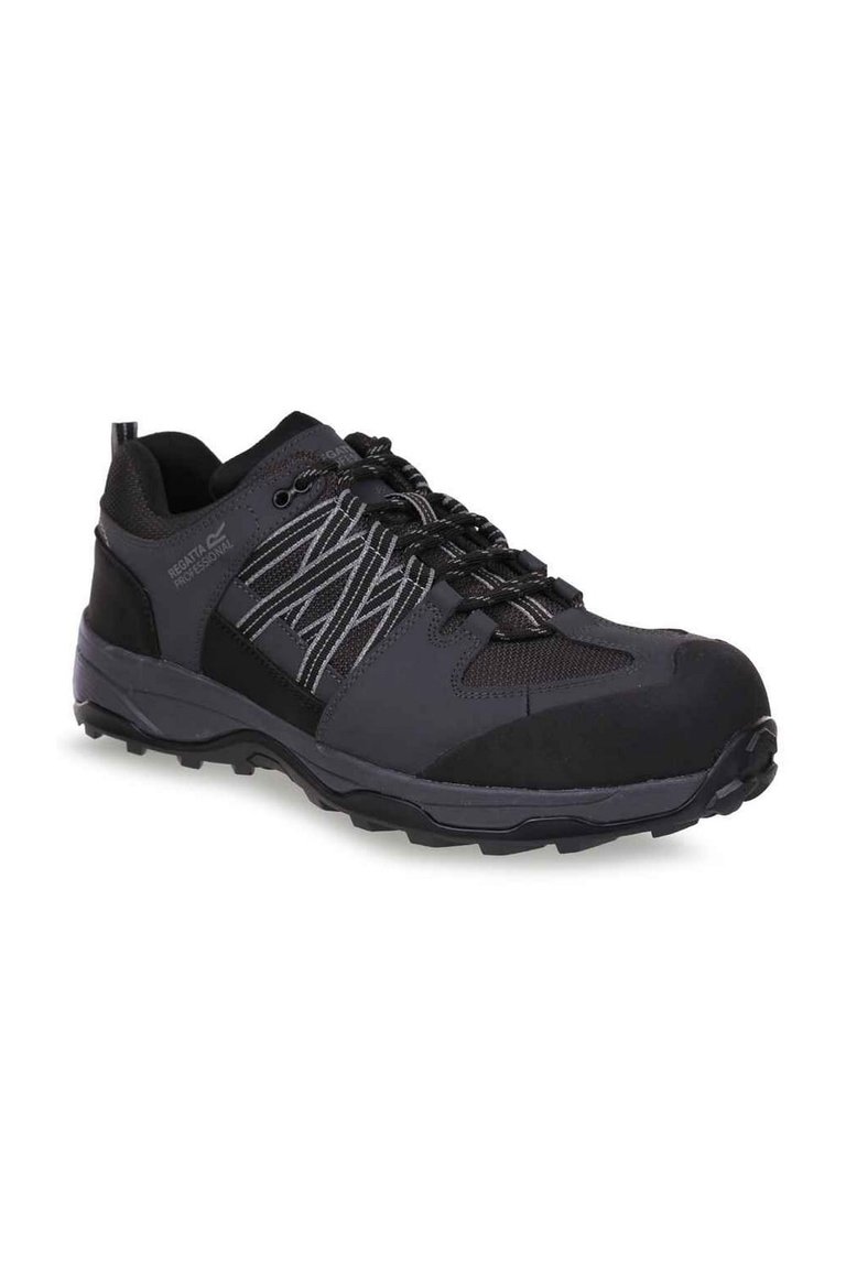 Mens Clayton Safety Trainers Shoes - Black/Briar