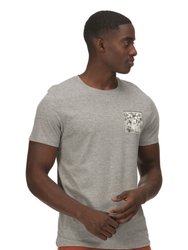 Mens Cline VI Marl Cotton T-Shirt - Silver Grey