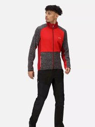 Mens Coladane IV Full Zip Fleece Jacket - Dark Grey/Chinese Red - Dark Grey/Chinese Red