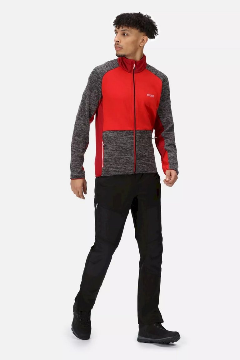 Mens Coladane IV Full Zip Fleece Jacket - Dark Grey/Chinese Red - Dark Grey/Chinese Red