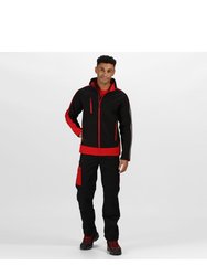 Mens Contrast 3 Layer Softshell Full Zip Jacket - Black/Classic Red - Black/Classic Red