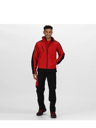 Mens Contrast 3 Layer Softshell Full Zip Jacket - Black/Classic Red - Black/Classic Red