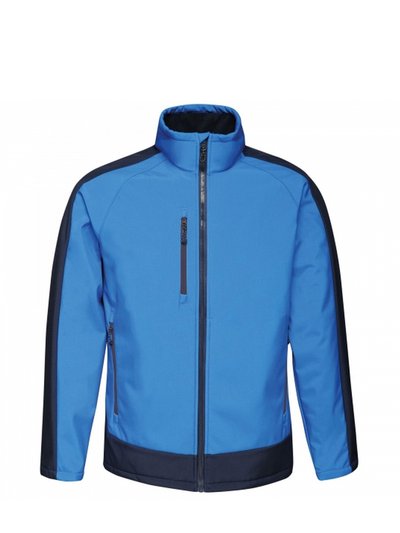 Regatta Mens Contrast 3 Layer Softshell Full Zip Jacket - Light Blue/Black Blue product