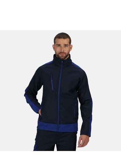 Regatta Mens Contrast 3 Layer Softshell Full Zip Jacket - Navy/New Royal Blue product