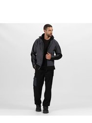 Mens Contrast 3 Layer Softshell Full Zip Jacket - Slate Gray/Signal Black - Slate Gray/Signal Black