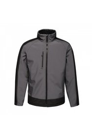 Mens Contrast 3 Layer Softshell Full Zip Jacket - Slate Gray/Signal Black