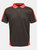 Mens Contrast Coolweave Polo Shirt- Black/Classic Red