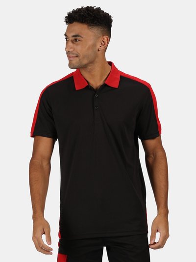 Regatta Mens Contrast Coolweave Polo Shirt- Black/Classic Red product