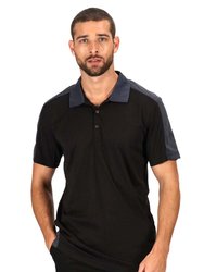 Mens Contrast Coolweave Polo Shirt - Black/Seal Gray - Black/Seal Gray