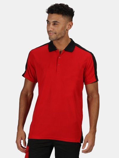 Regatta Mens Contrast Coolweave Polo Shirt - Classic Red/Black product