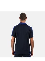 Mens Contrast Coolweave Polo Shirt - Navy/New Royal