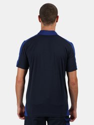 Mens Contrast Coolweave Polo Shirt - Navy/New Royal