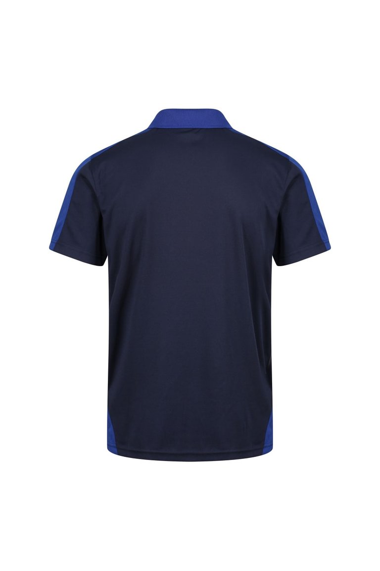 Mens Contrast Coolweave Polo Shirt - Navy/New Royal