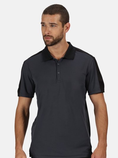 Regatta Mens Contrast Coolweave Polo Shirt - Seal Gray/Black product