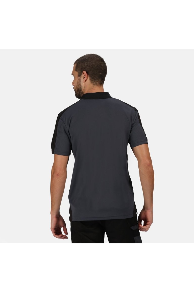 Mens Contrast Coolweave Polo Shirt - Seal Gray/Black