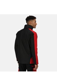 Mens Contrast Full Zip Jacket - Graphite Black/Raspberry Red