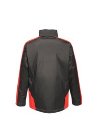 Mens Contrast Full Zip Jacket - Graphite Black/Raspberry Red