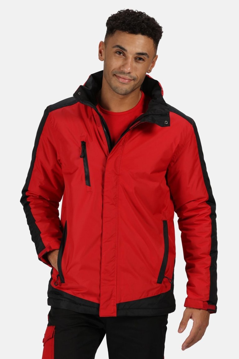 Mens Contrast Full Zip Jacket - Raspberry Red/Graphite Black - Raspberry Red/Graphite Black