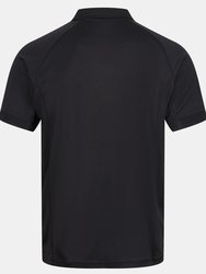Mens Coolweave Short Sleeve Polo Shirt - Black