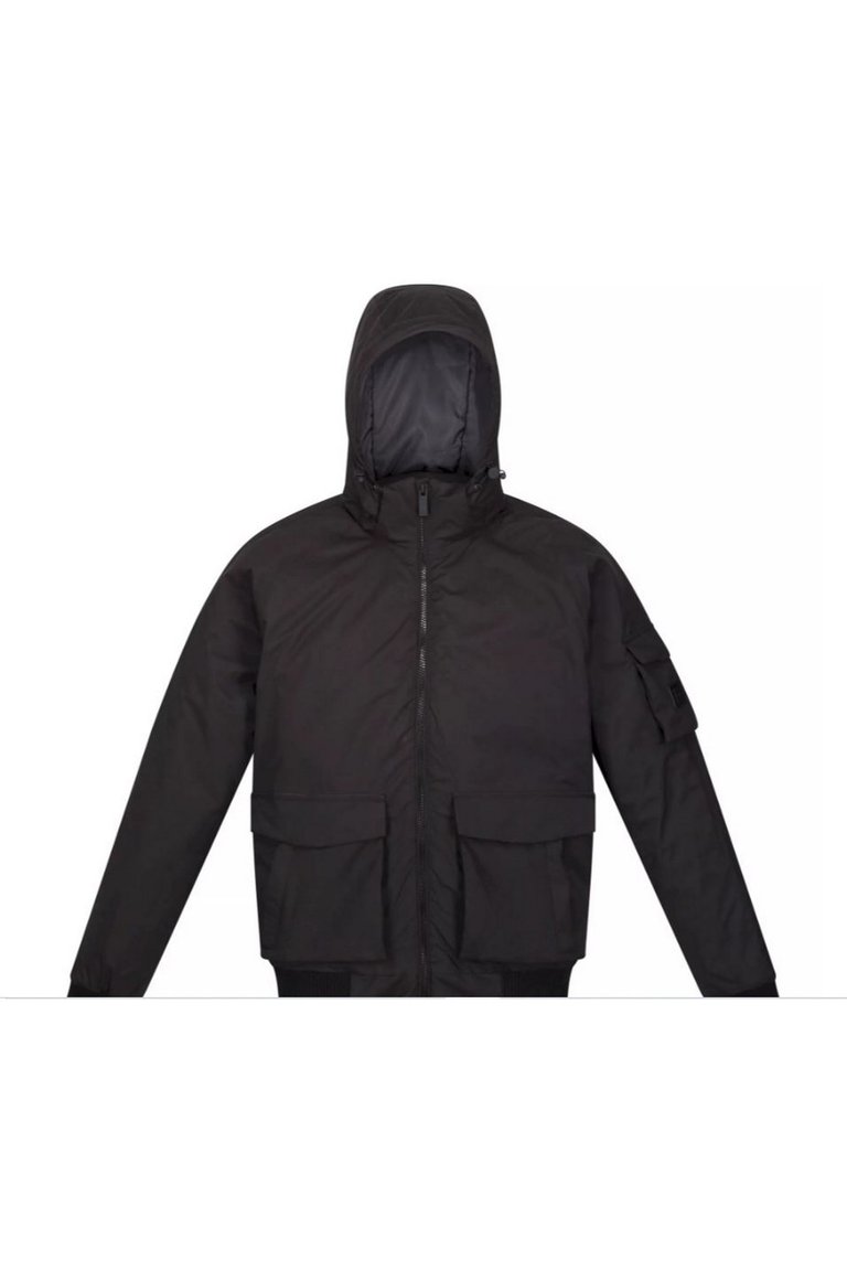 Mens Faizan Hooded Waterproof Jacket - Black - Black