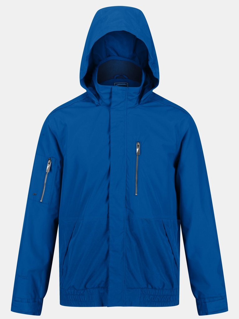 Mens Feelding Linear Waterproof Bomber Jacket - Lapis Blue - Lapis Blue