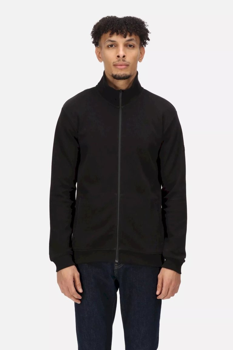 Mens Felton Sustainable Full Zip Fleece Jacket - Black - Black